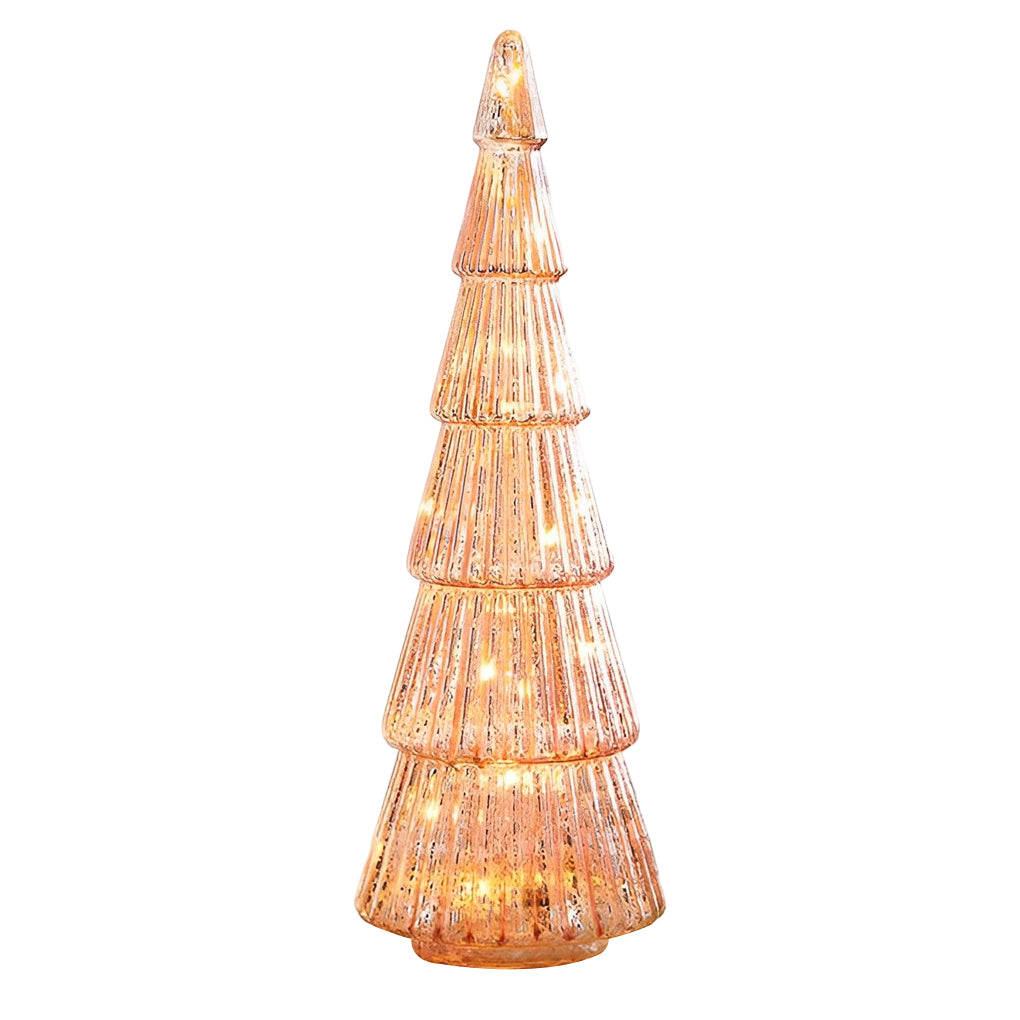 Tower Shaped Glass Decorative Lights Christmas Ornament Home Table Decor