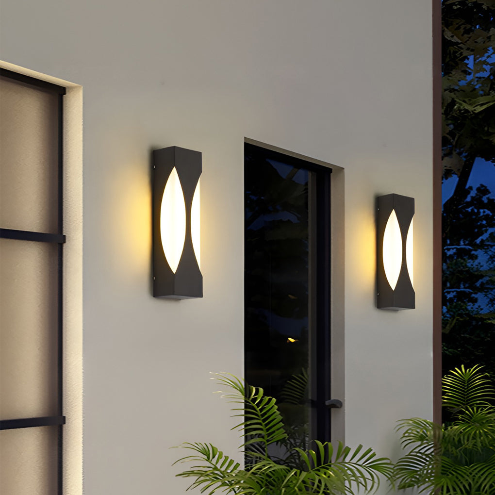 Creative Rectangular Waterproof LED Black Modern Outdoor Wall Sconce Lighting