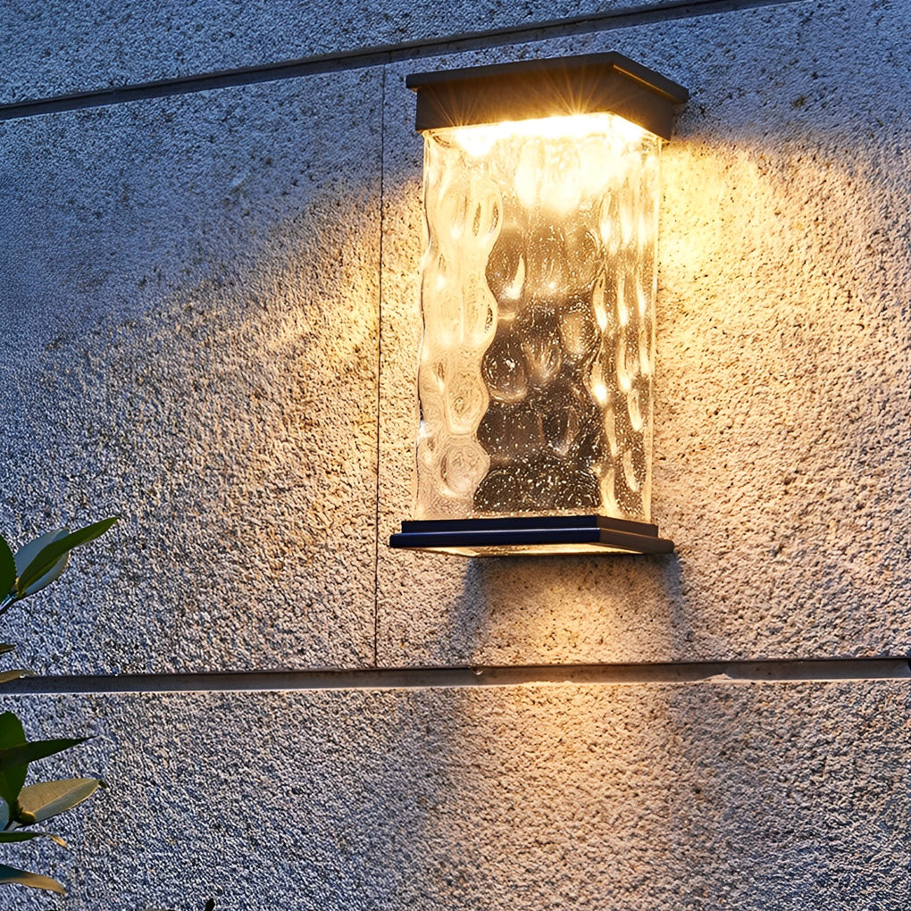 Outdoor Waterproof LED Intelligent Decor Black Solar Wall Lights Fixture