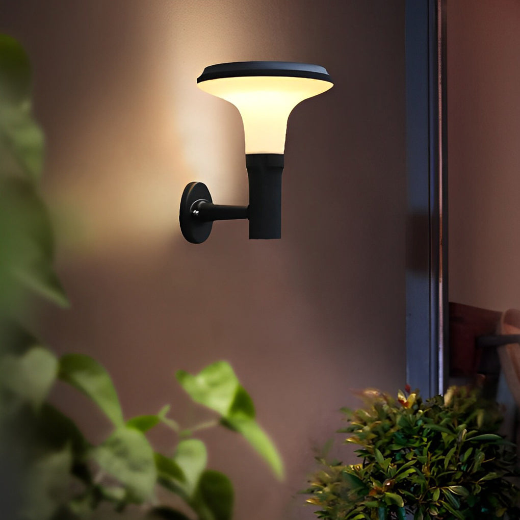 Round Flower LED Waterproof Black Modern Solar Wall Lamp Wall Sconces Lighting