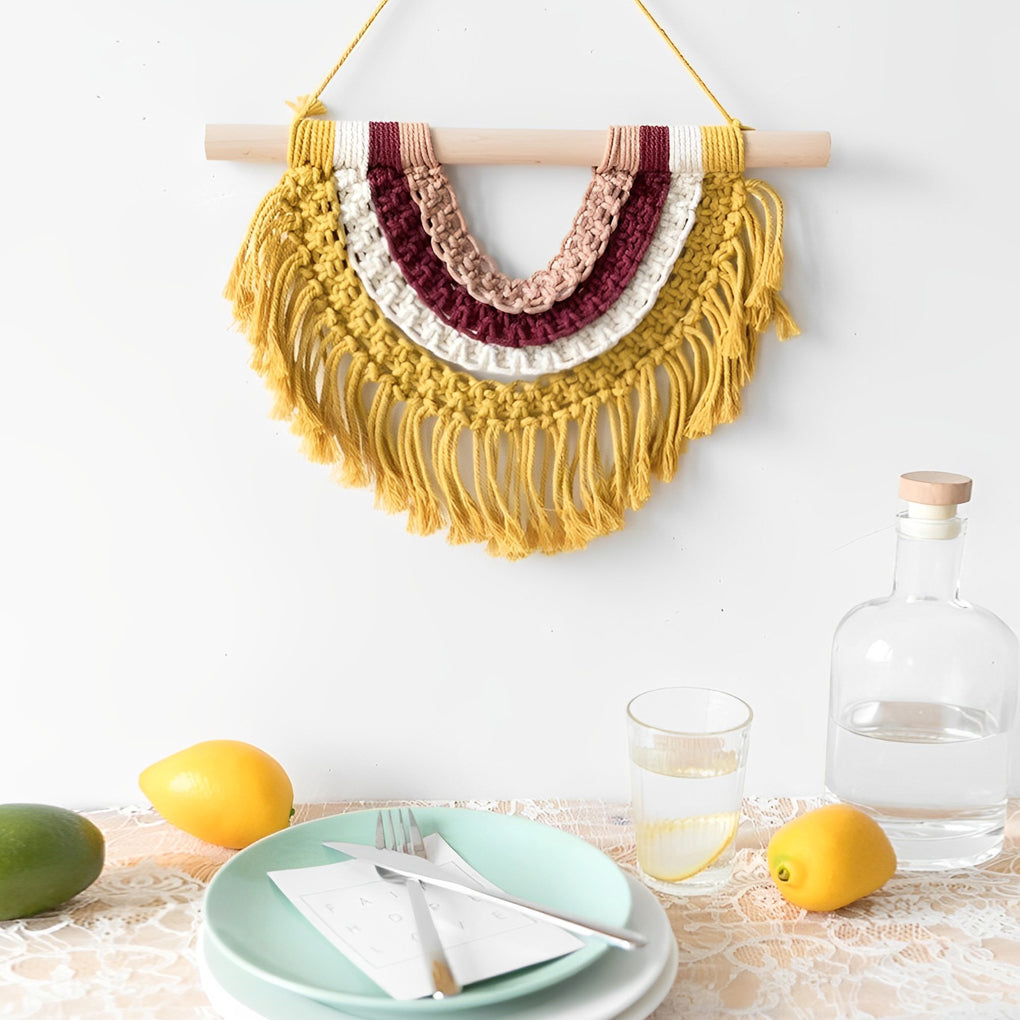 Bohemian Style Spectrum-Colored Semi Wall Hanging