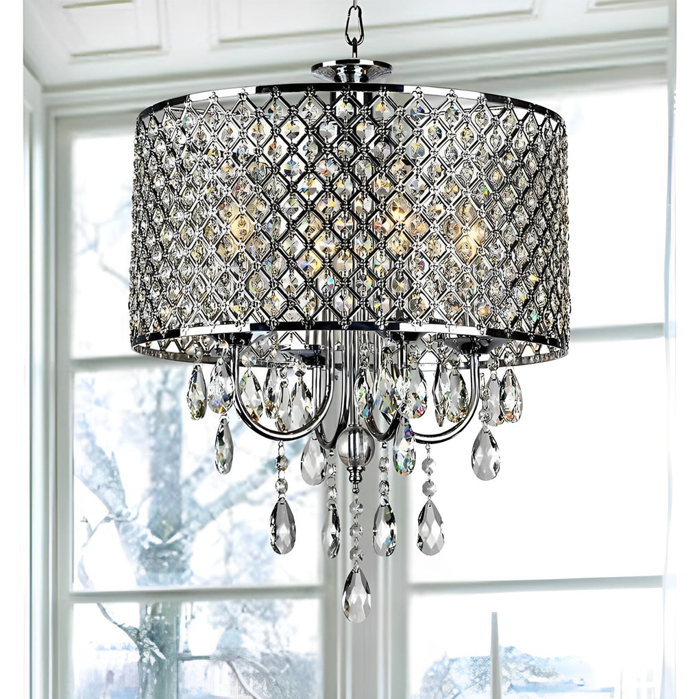 Electroplated Metal Crystal LED Country Chandeliers Kitchen Pendant Light