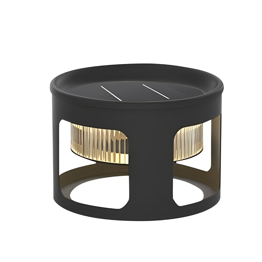 Round Table Lamp with Under-Table Lighting Solar-Powered LED Outdoor Light