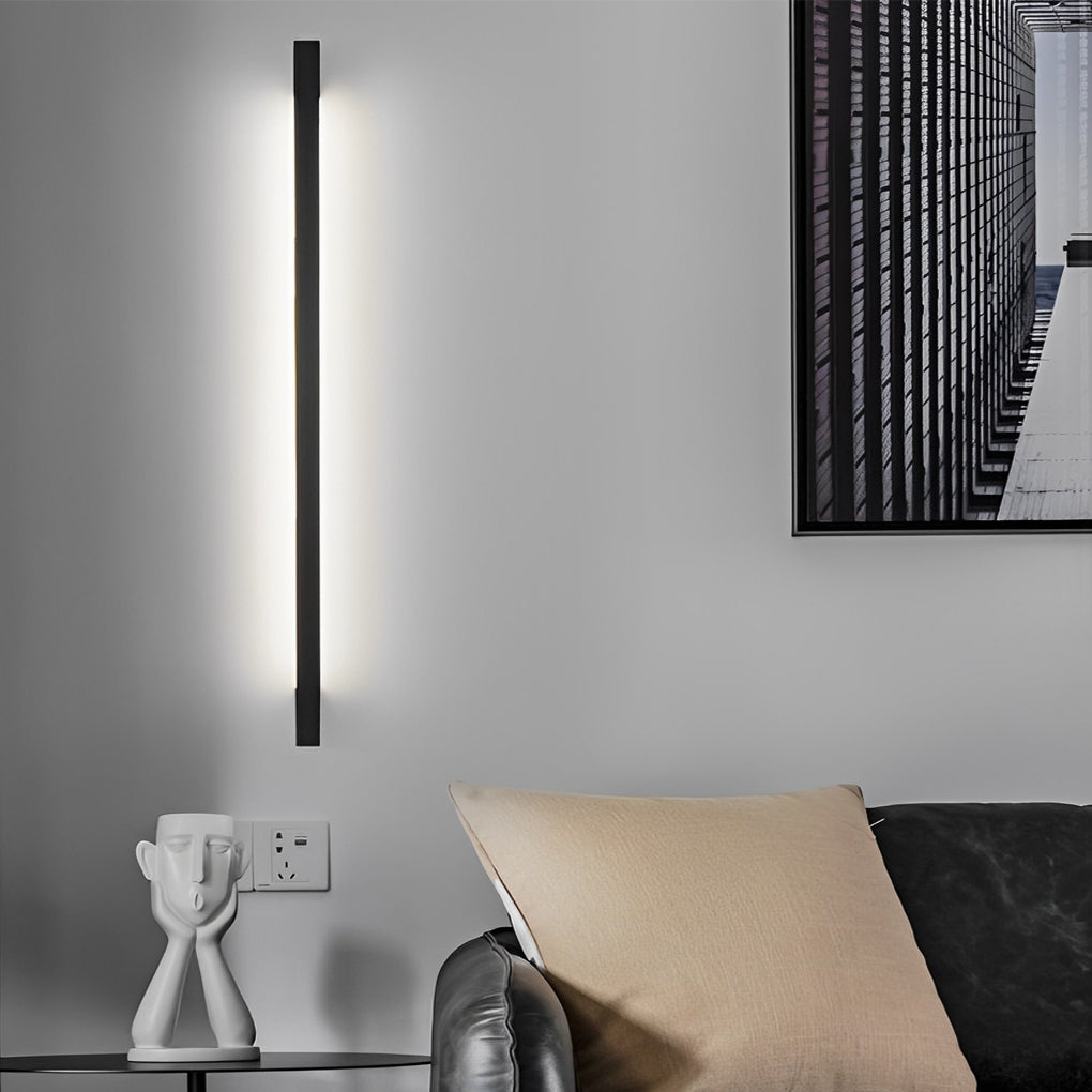 Minimalist Strip Three Step Dimming LED Black Postmodern Wall Lamp