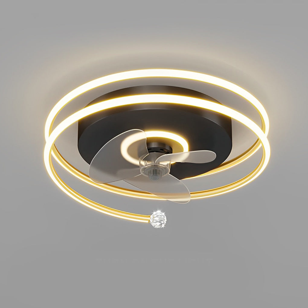Minimalist Circular Mute LED Nordic Bladeless Ceiling Fans Lights