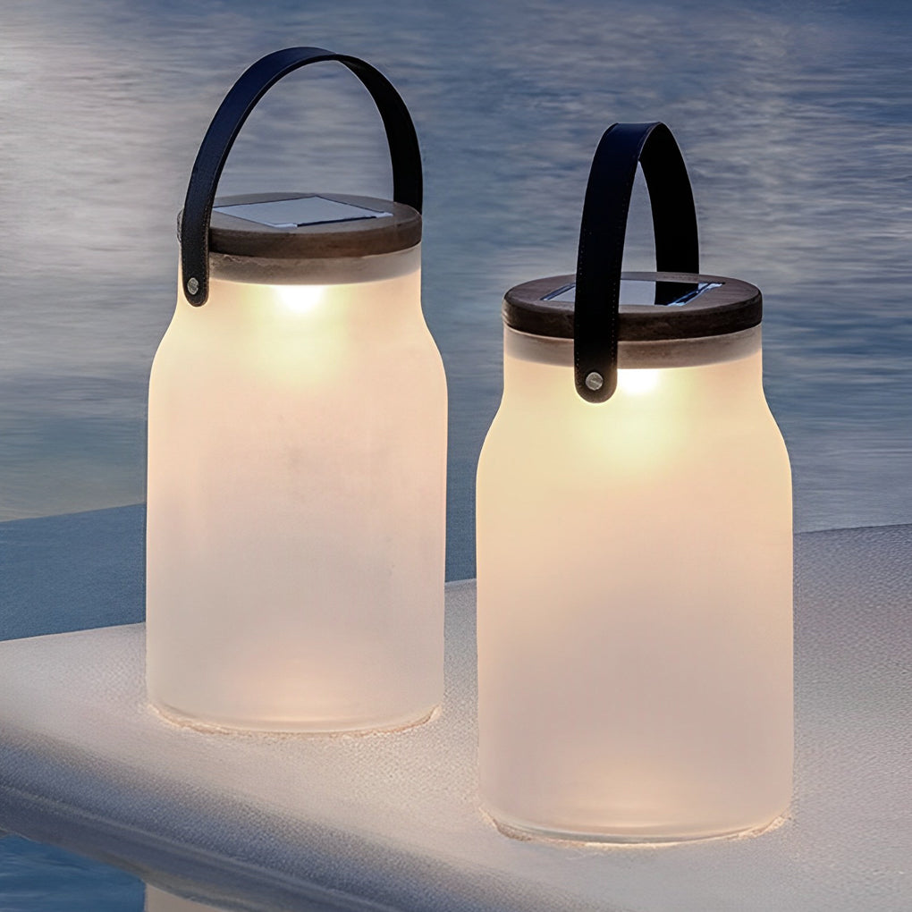 Bottle Jar Shape LED Waterproof White Modern Portable Solar Lawn Lights