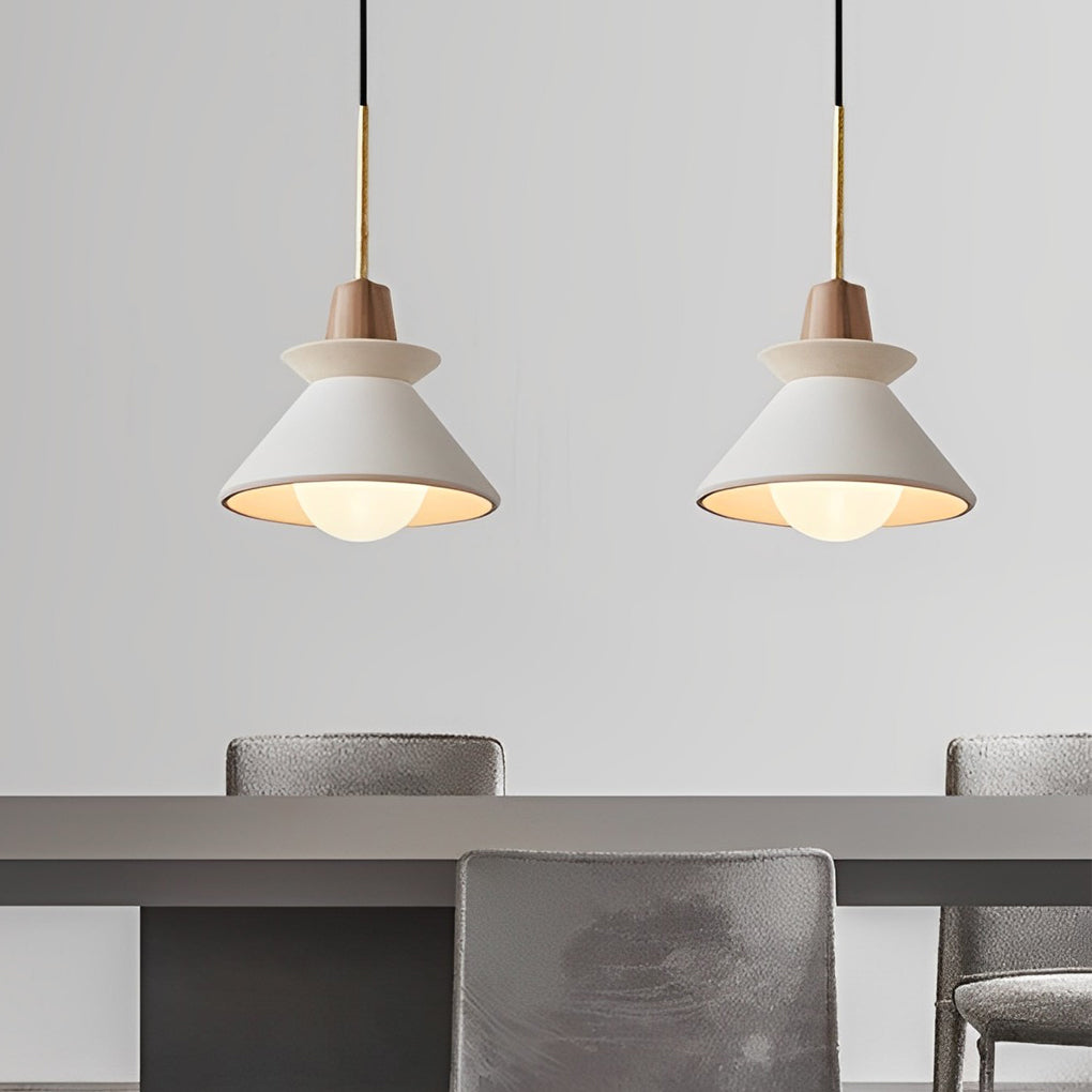 Creative Cement Wood White Nordic Chandelier Kitchen Pendant Lighting - Dazuma
