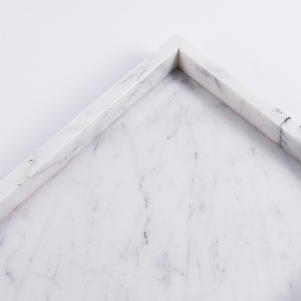 Marble Cheese Tray Charcuterie Cracker Serving Tray White Rectangle