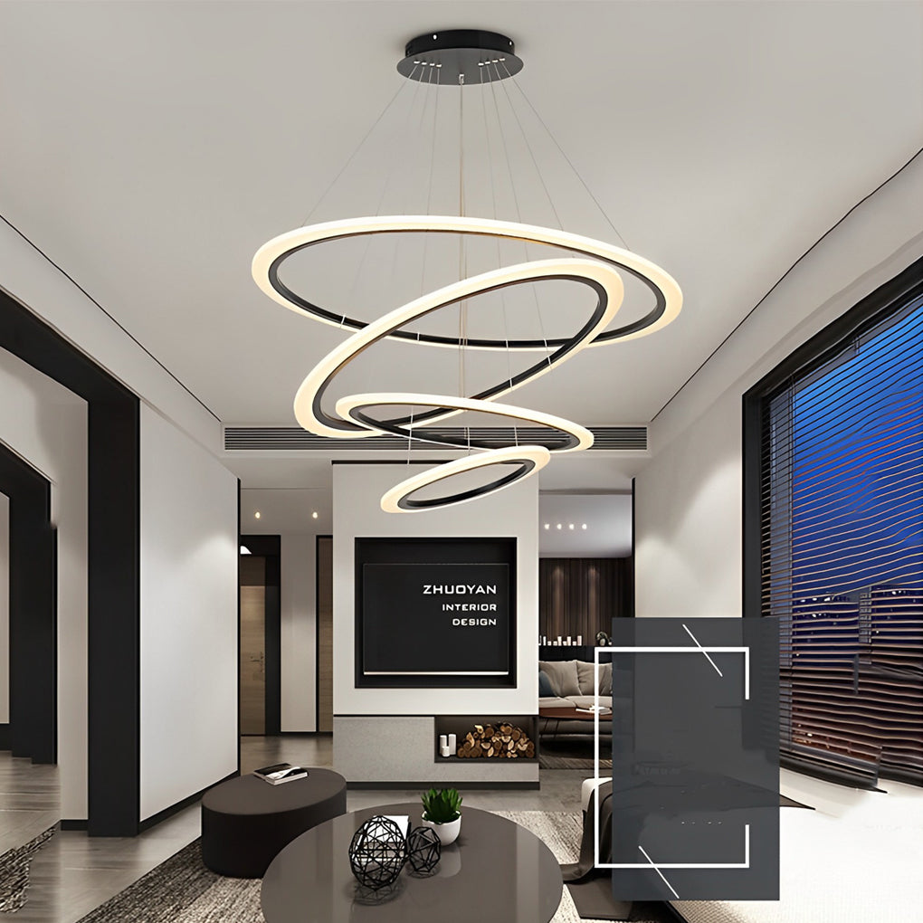 Led Crystal Chandelier, Modern Chandeliers Lighting And Hanging Ring  Adjustable, Cool White Pendant Lamp, Stainless Steel Ceiling Light Fixture  For Living Room Dining Room Bedroom | SHEIN USA