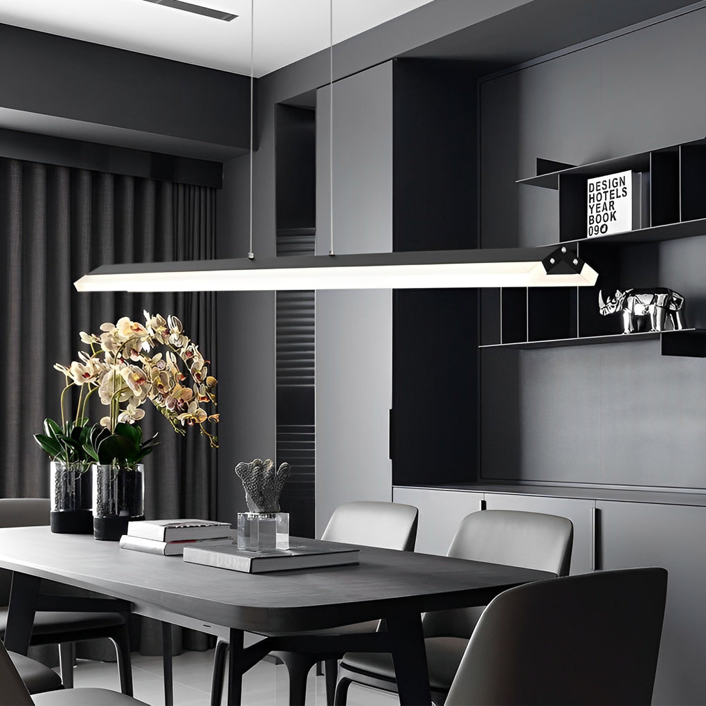 Minimalist Creative LED Linear Lights Neutral Light Metal Modern Pendant Light