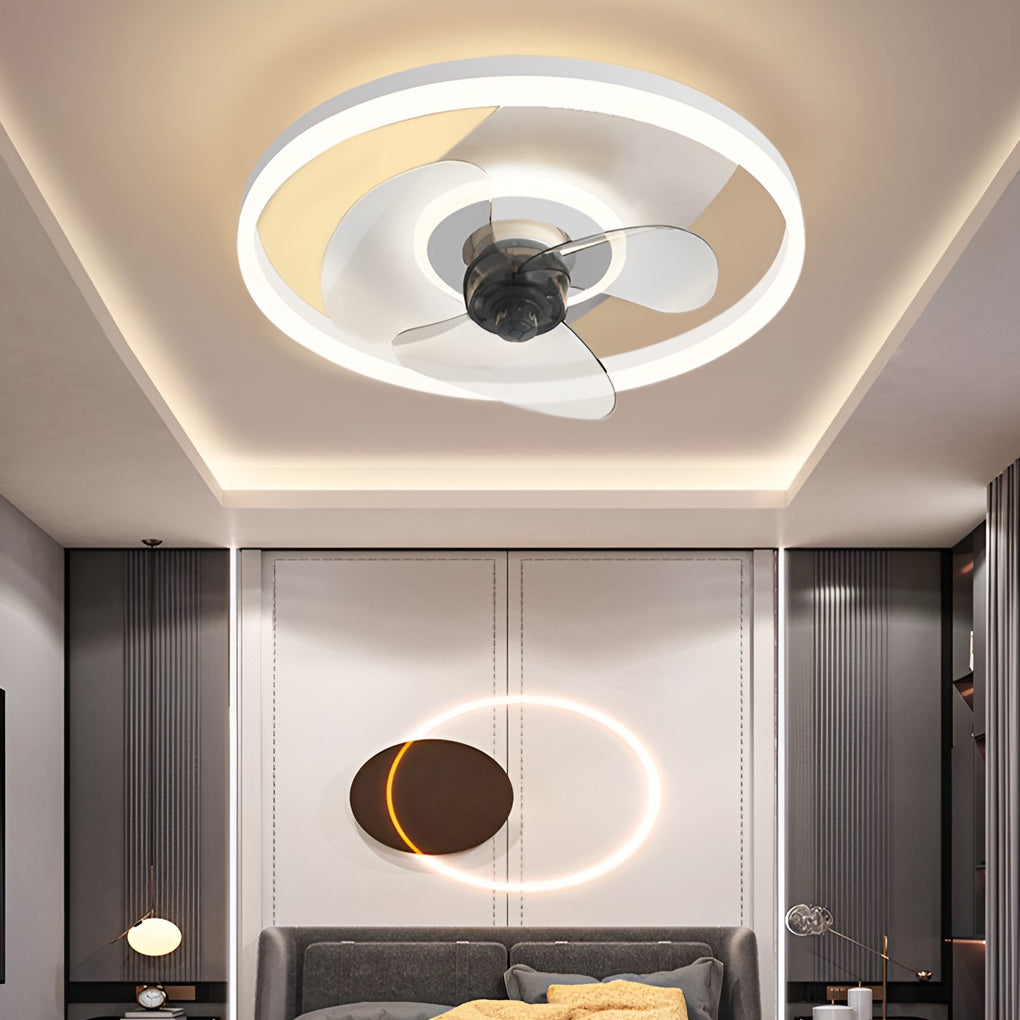 Circular 3-Step Dimming Modern Inverter Ceiling Fan Light with Remote Control