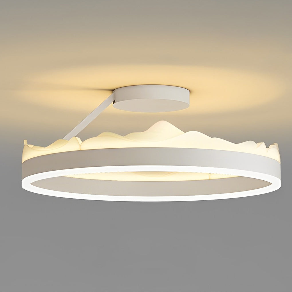 Round Stepless Dimming LED White Ins Nordic Ceiling Lights Flush Mount Lighting