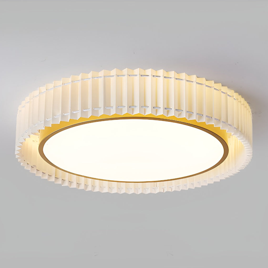 Circular Pleated 3 Step Dimming Light LED Nordic Ceiling Light Chandeliers