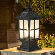 Waterproof Dimming LED Black Modern Solar Post Caps Light with Remote Control - Dazuma