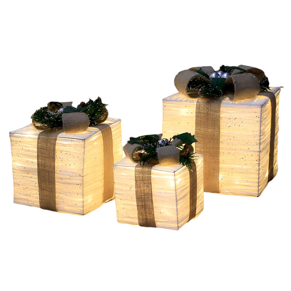 3 Pc Set Creative Christmas Decor Gift Box Scene Layout Decorations