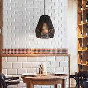 Minimalist Paper Rattan Handmade Black Japanese-style Pendant Lights - Dazuma