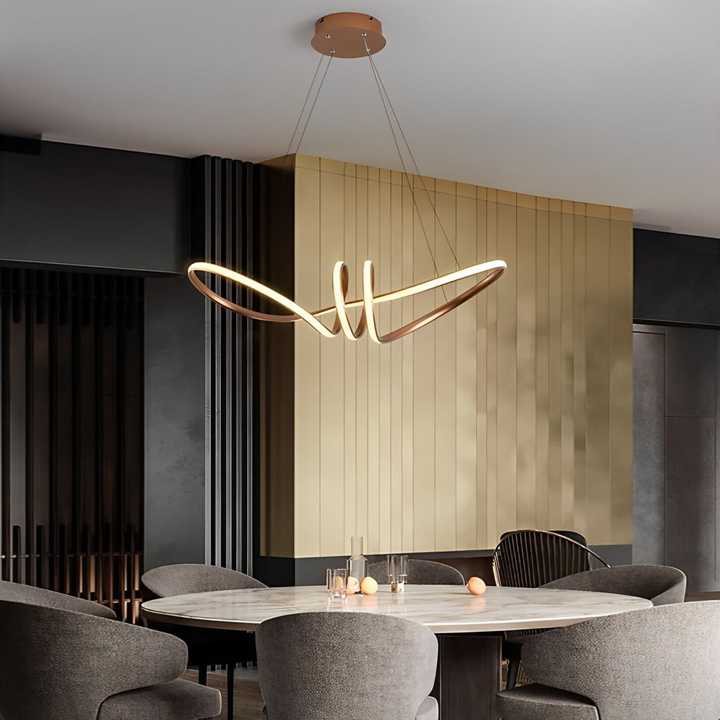 Circles Waves Unique Mid Century Chandeliers Acrylic Ceiling Light