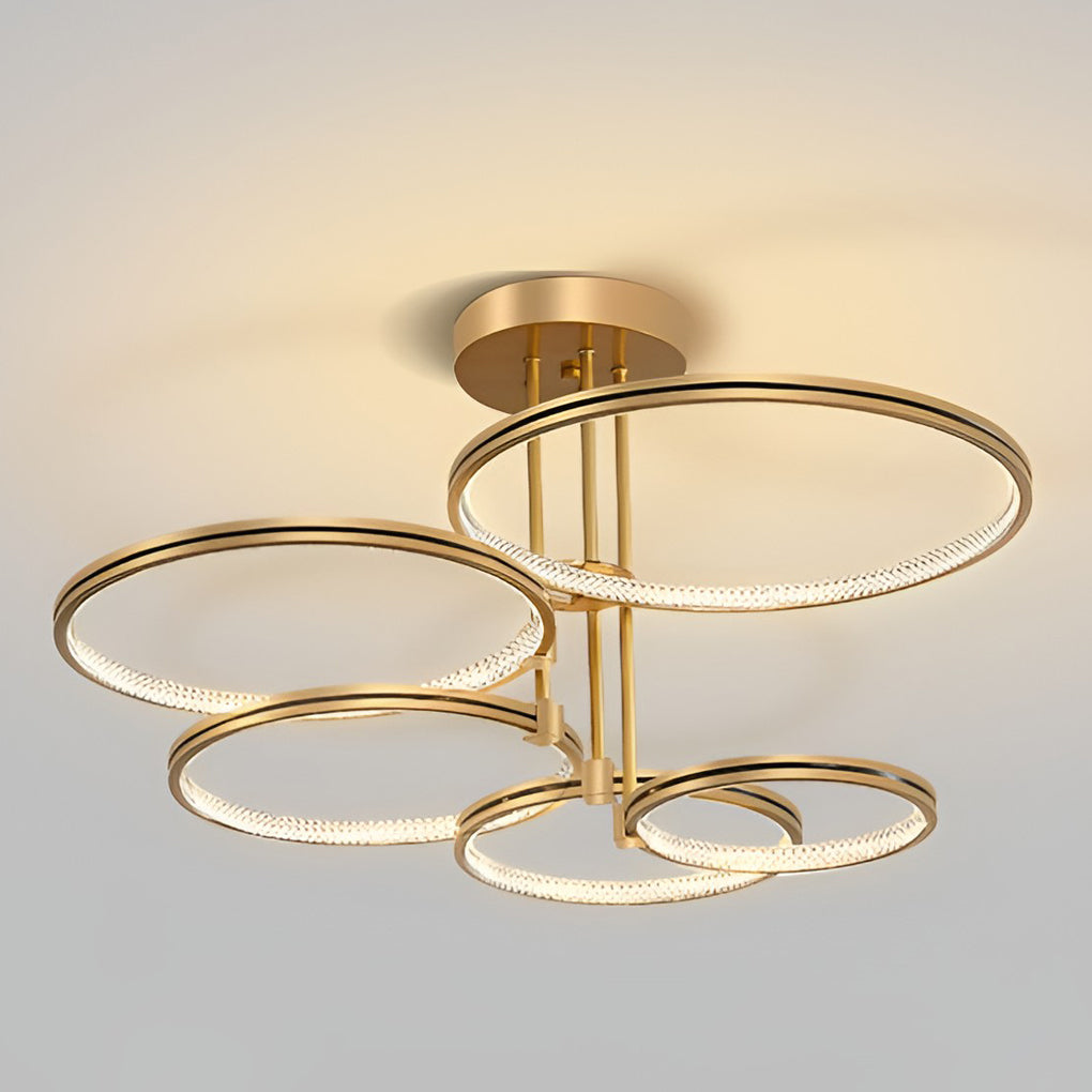 Minimalist 3 Ring Metal Nordic Ceiling Lights Chandelier Hanging Lamp
