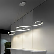 Creative Wavy Lines Stepless Dimming LED White Minimalist Chandeliers - Dazuma