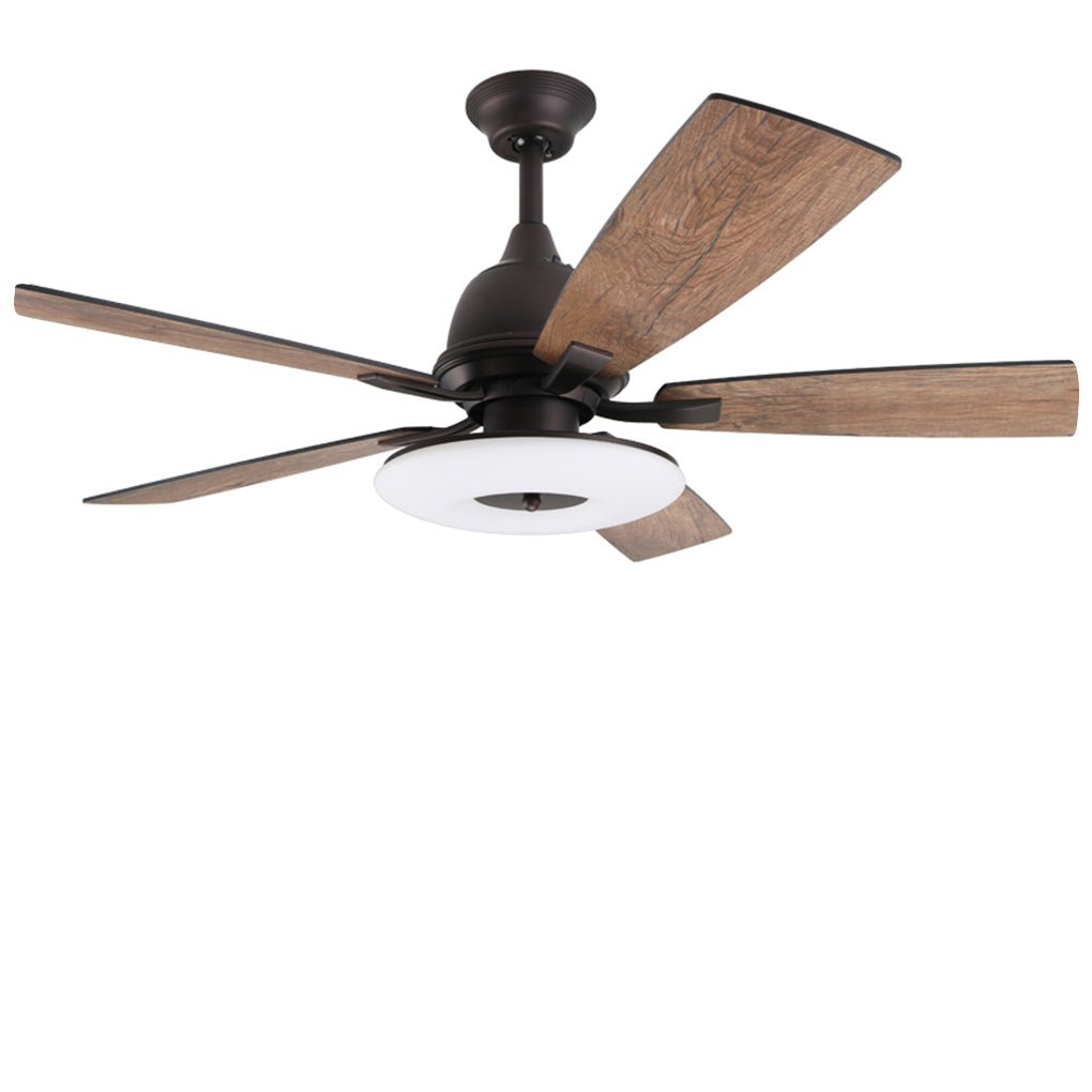 52 Inch Creative Nordic Retro Ceiling Fan Lamp with Light Source Remote Control - Dazuma