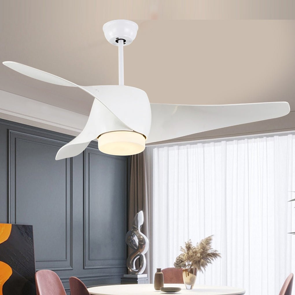 52 Inches Creative Intelligent Timing Three - color Dimming Ceiling Fan Light