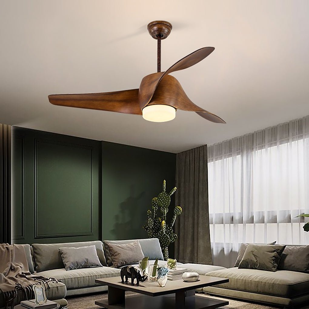 52 Inches Creative Intelligent Timing Three - color Dimming Ceiling Fan Light