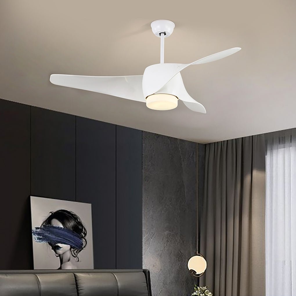 52 Inches Creative Intelligent Timing Three - color Dimming Ceiling Fan Light