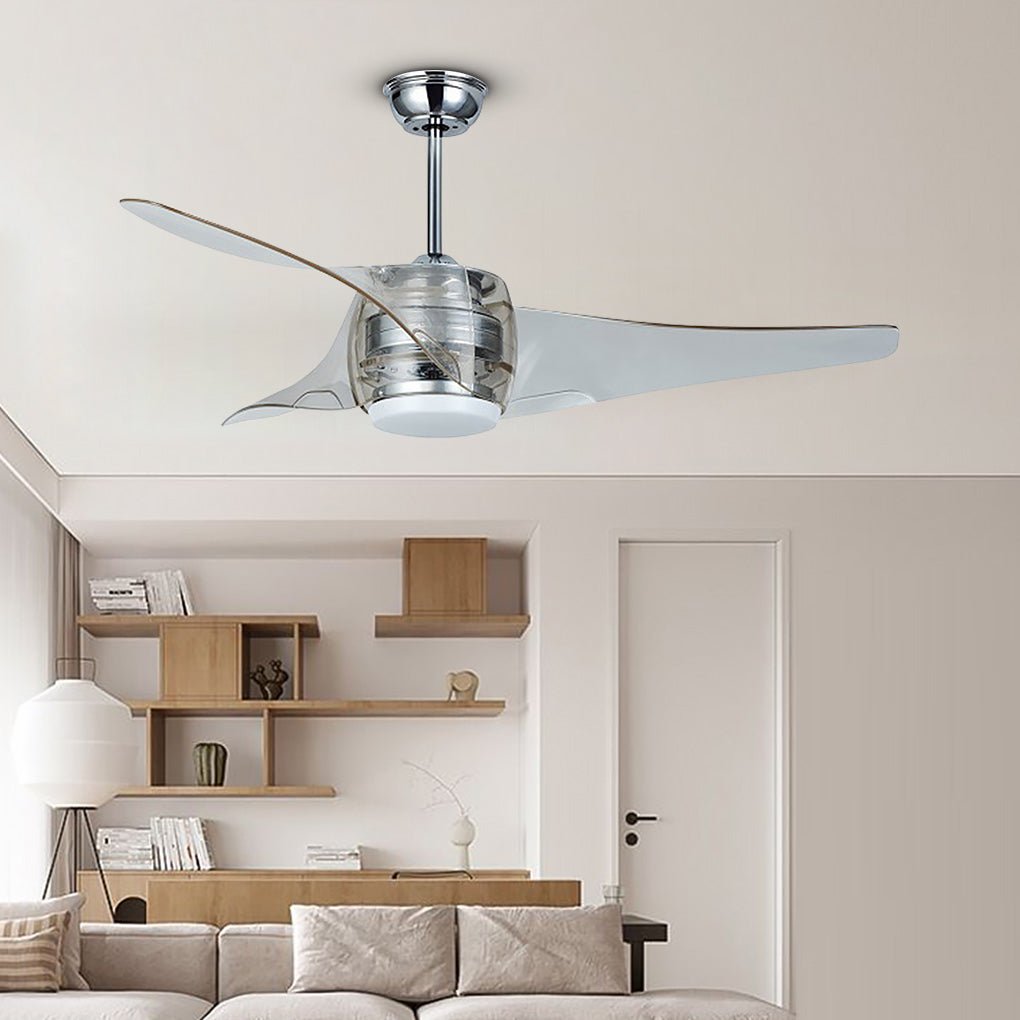 52 Inches Minimalist LED Single Lamp Remote Control Integrated Fan Chandelier - Dazuma