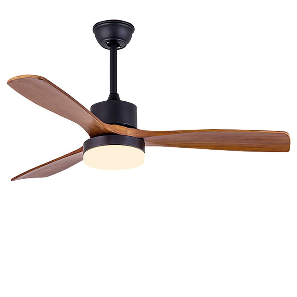 52 Inches Nordic Minimalist Solid Wood Household LED Ceiling Fan Lamp for Living Room - Dazuma