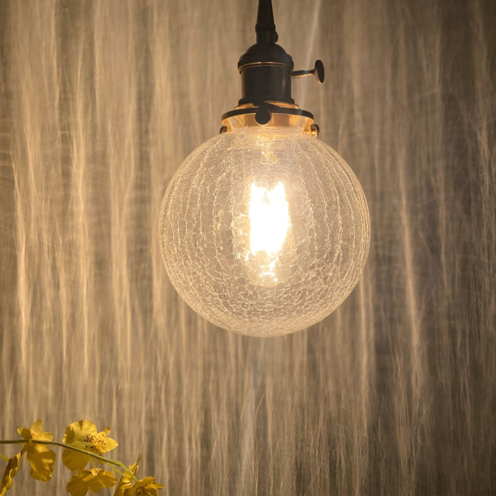 Spherical Glass Cracked Pattern LED Nordic Island Lights Hanging Ceiling Lamp - Dazuma