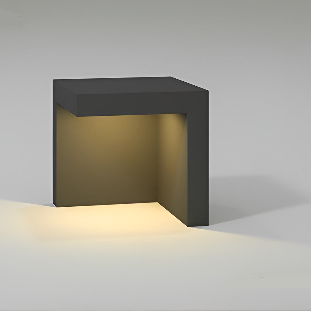 Half-Cut Rectangular Fixture Modern Outdoor Path Light in Gray, LED 4.5W, IP54 Waterproof