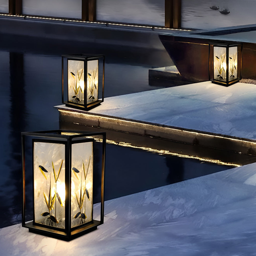 Landscape Pattern LED Waterproof Modern Solar Path Lights Deck Post Lights - Dazuma