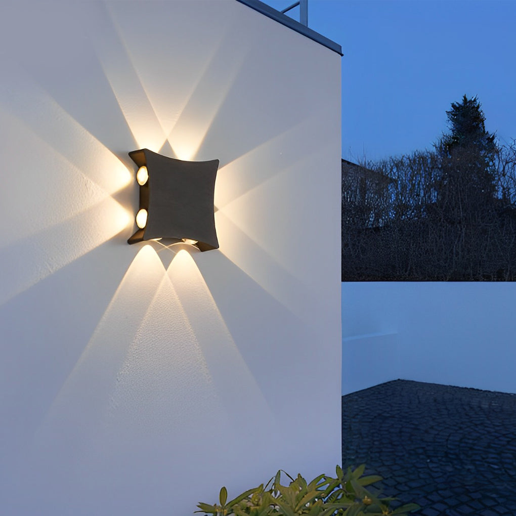 Unique Star Up and Down Lighting LED Waterproof Black Modern Wall Lamp