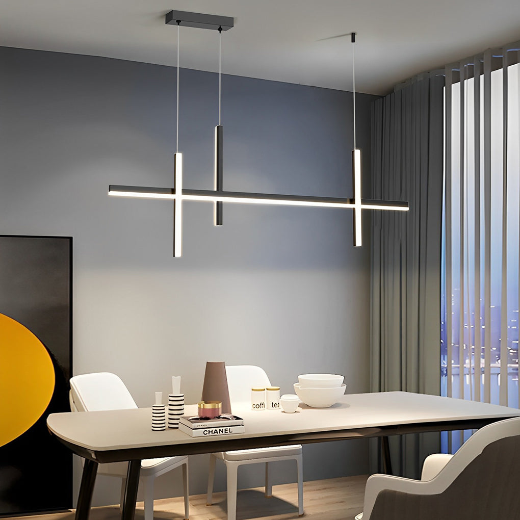 Minimalist Long Liner Lights Three Step Dimming Stepless Dimmable Chandeliers