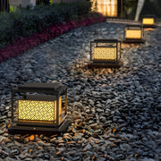 Square Waterproof Modern Solar Outdoor Fence Post Lights Pillar Light - Dazuma
