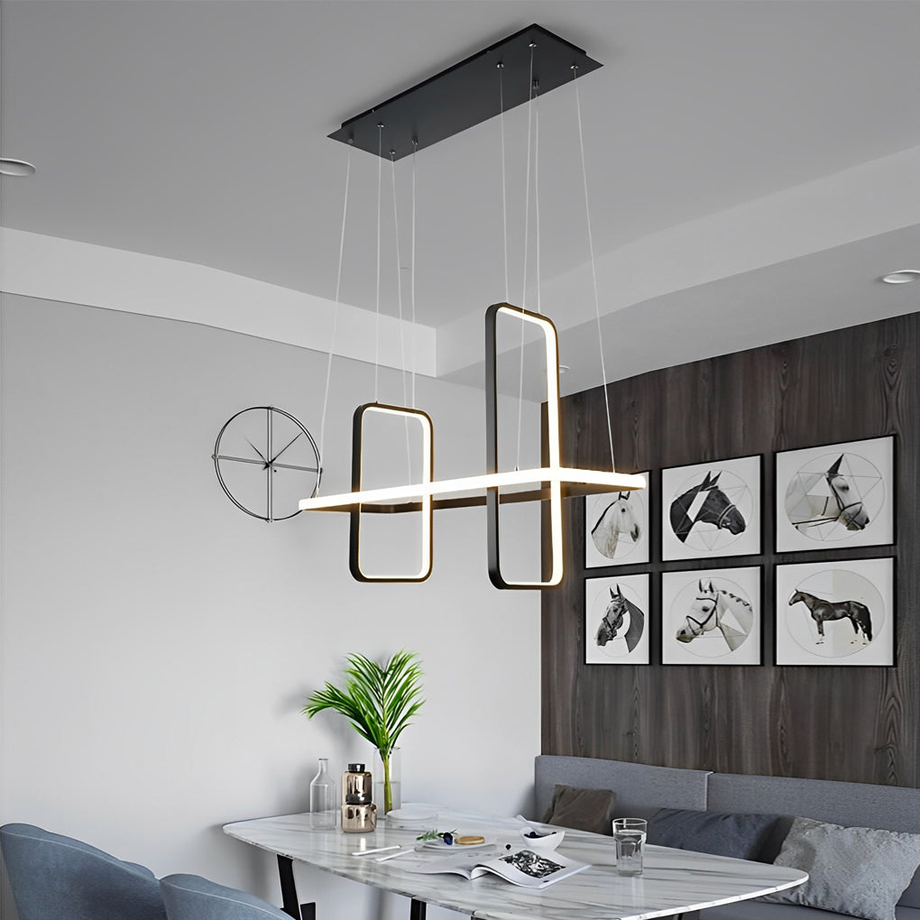 Rectangular LED Modern Chandeliers Pendant Light Hanging Ceiling Lights