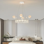 Flower Decor Crowns Crystal Glass Three Step Dimming Nordic Chandelier - Dazuma