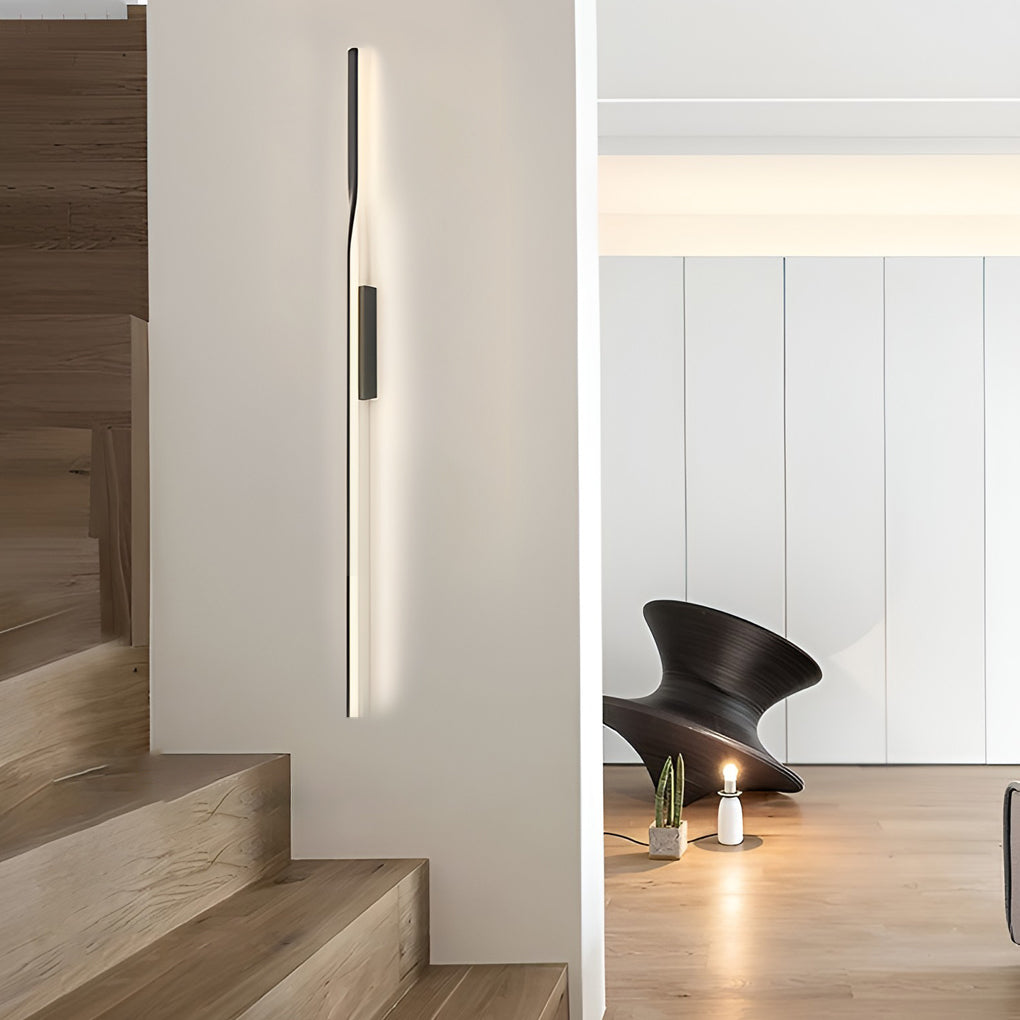Creative Linear LED Black Modern Minimalist Wall Lamp Wall Sconce Lighting
