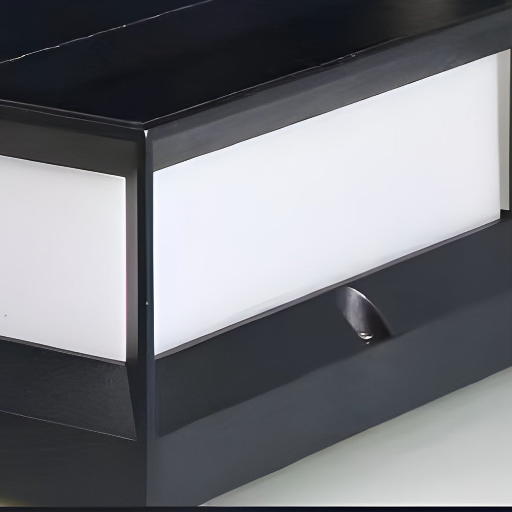 Square Waterproof Black Modern Solar Lights Outdoor Fence Post Lights - Dazuma