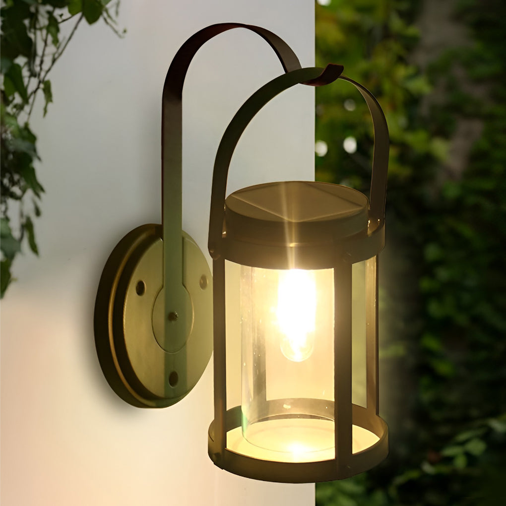 Portable Lantern Shaped LED Waterproof Modern Solar Plug in Wall Sconce Lighting - Dazuma