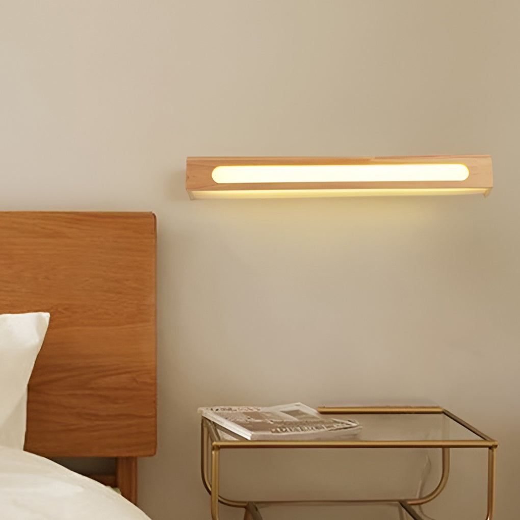 Rectangular Wood Waterproof LED Nordic Wall Lamp Mirror Light Sconces