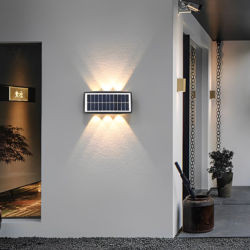 Rectangular Up and Down Lights LED Waterproof Black Modern Wall Lamp
