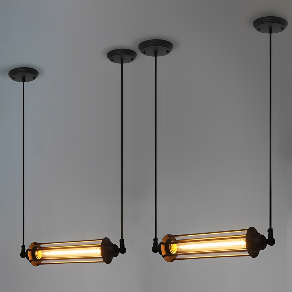 Retro Iron Energy-saving LED Black Industrial Style Pendant Light Fixture