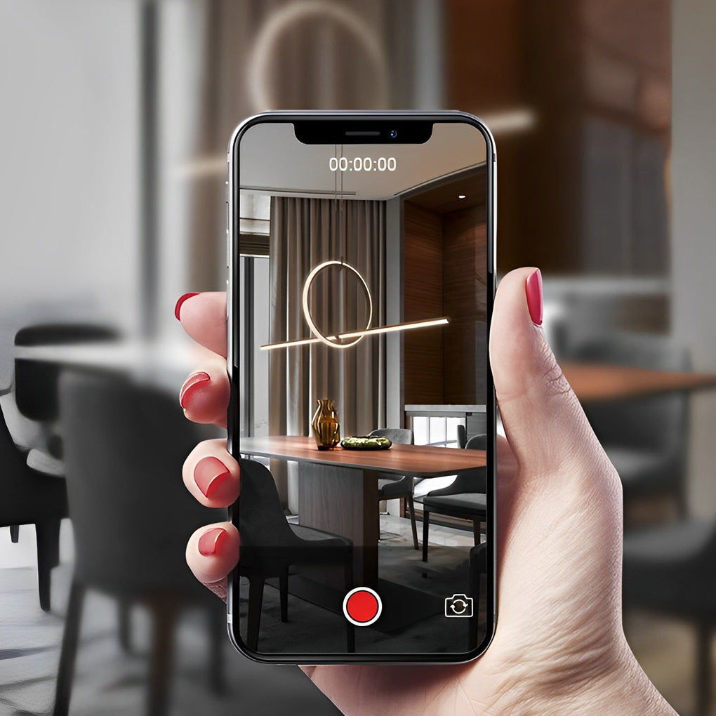 Long Linear Ring Three Step Dimming Modern Minimalist LED Chandeliers