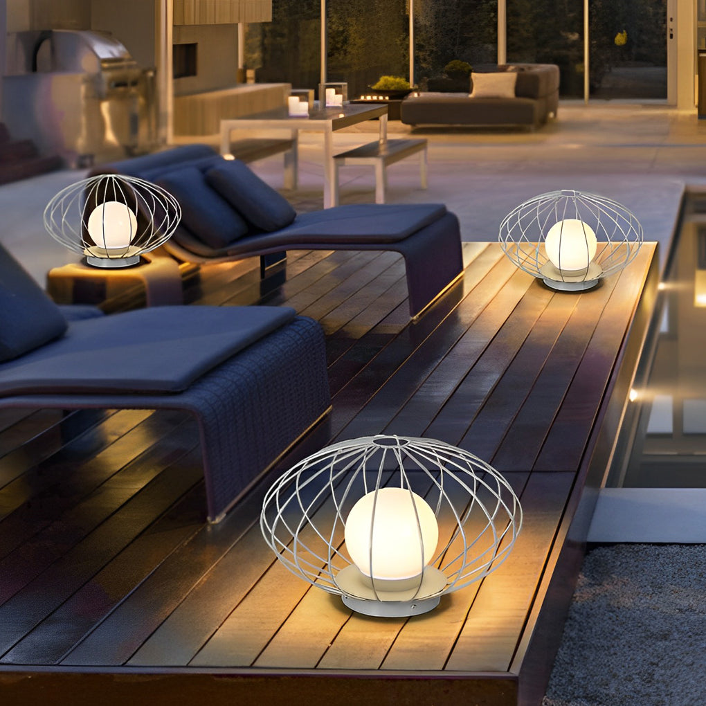 Mushroom Cage Shape LED Waterproof Modern Lawn Lamp Outdoor Lights - Dazuma