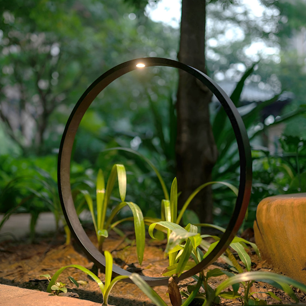 Minimalist Circle Design Waterproof LED Black Modern Pathway Lights - Dazuma