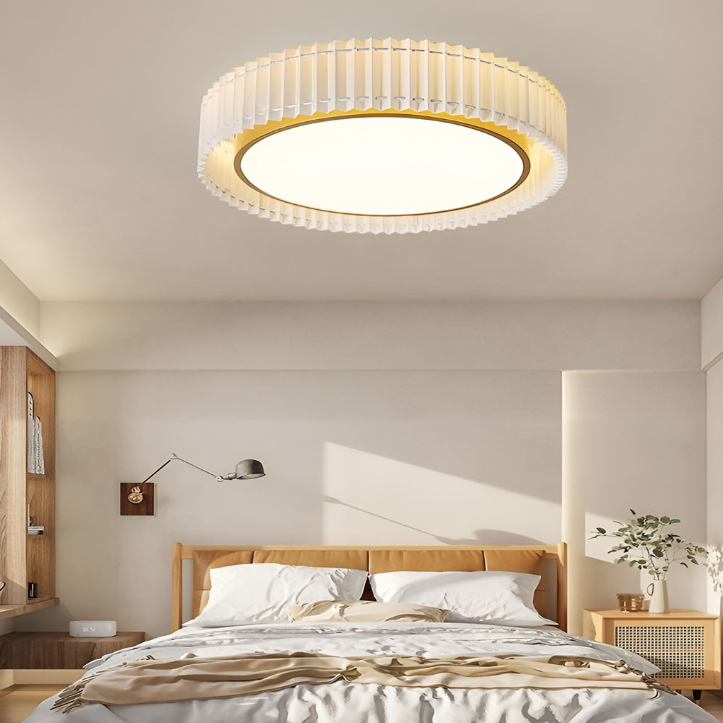 Circular Pleated 3 Step Dimming Light LED Nordic Ceiling Light Chandeliers - Dazuma