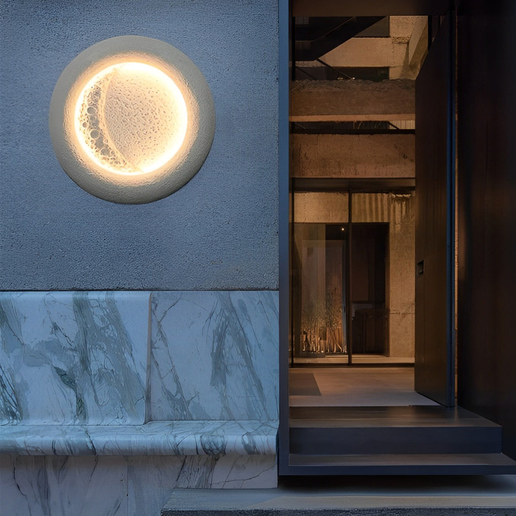 Creative Moon Shaped Waterproof LED 10W Modern Wall Lamp Exterior Decor
