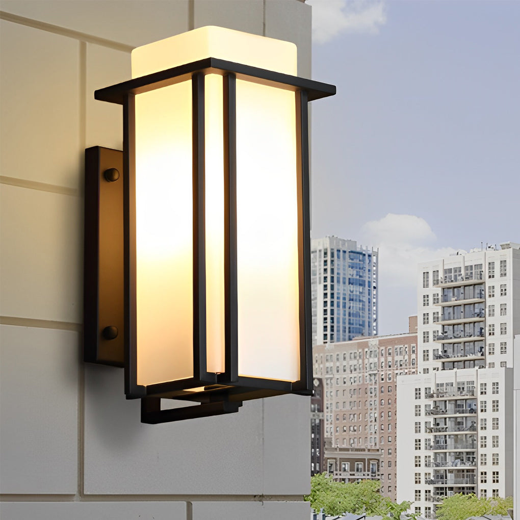 Square Waterproof LED Black Retro Outdoor Wall Lamp Exterior Lights - Dazuma