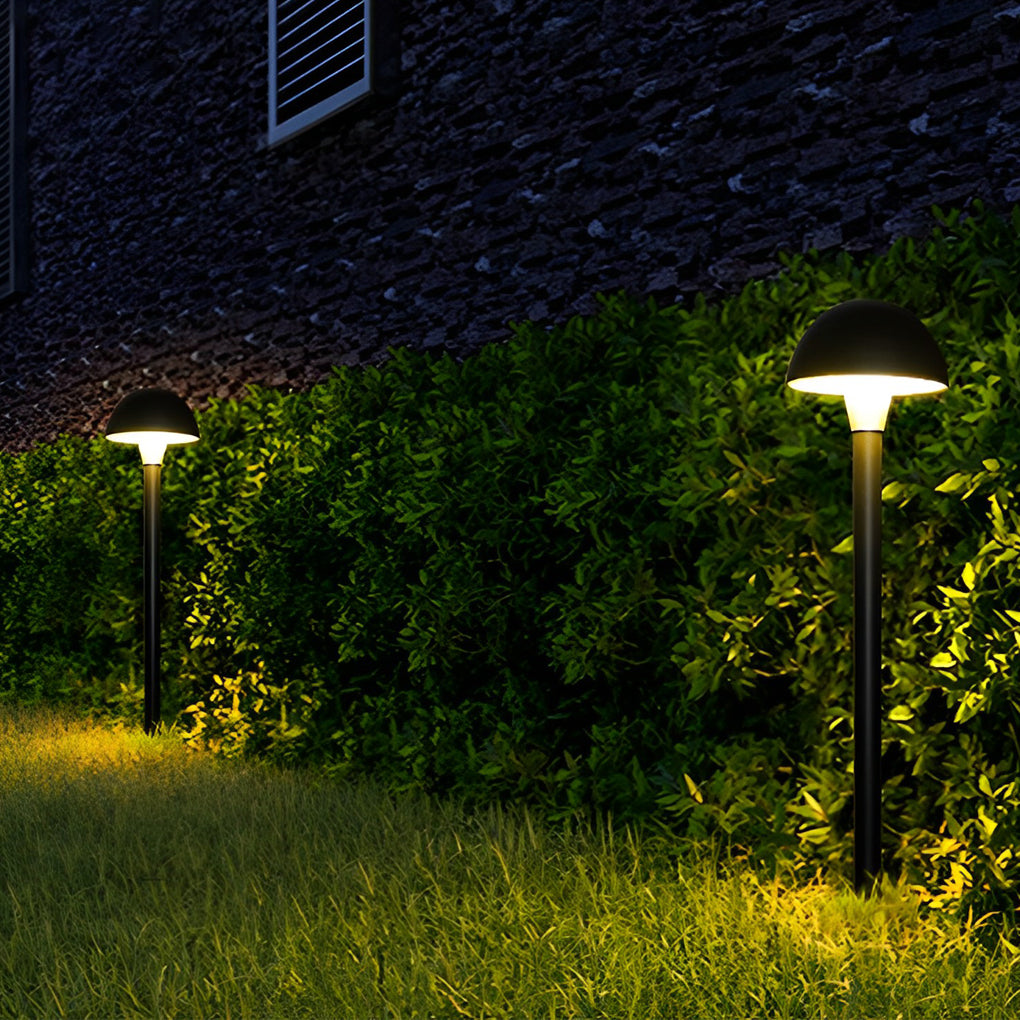 Creative Mushroom Shape Outdoor Waterproof LED Black Modern Lawn Lamp